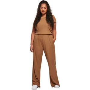 Urban classics Гащеризон Urban classics Wide short sleeve jumpsuit - Brown (Dark taupe)