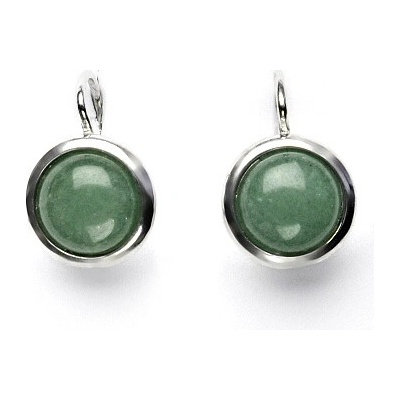 Čištín Stříbrné náušnice, přírodní kámen Avanturin - NK 1452