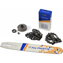 HS PARTS Vodící lišta 15" 38cm + 2 x řetěz .3/8" 1,6mm 56 čl. + řetězka pro Stihl MS360