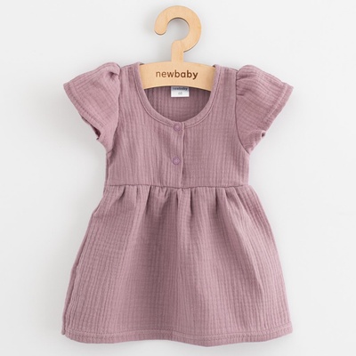 Kojenecké mušelínové šaty New Baby pink