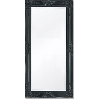 vidaXL Стенно огледало, бароков стил, 100x50 см, черно (243682)