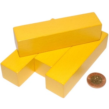 DrKO Dřevěný hranol 12 x 3 x 3 cm (1ks) - žlutý