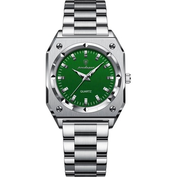 Poedagar Дамски часовник Poedagar CS1906, неръждаема стомана, сребрист, зелен циферблат (CS1906)