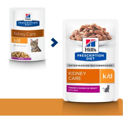 HILL'S PD Prescription Diet Feline k/d Kidney Care Hovězí 85 g