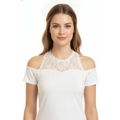 Laura Scott dámská halenka bez rukávů krajková elegantní bílá