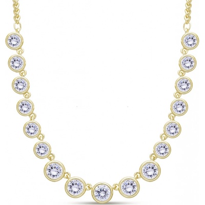 Biju Pozlacený řetízek 14k, kulaté zirkony 3002289