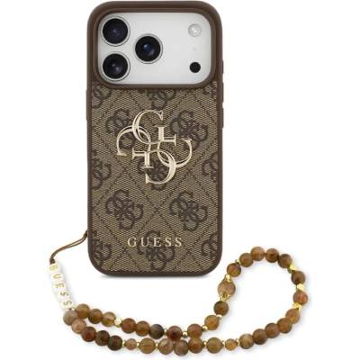 GUESS Калъф Guess PU 4G Metal Logo Strap Case за iPhone 17 Pro Max, кафяв (GUHCP17XP4GMGSW)