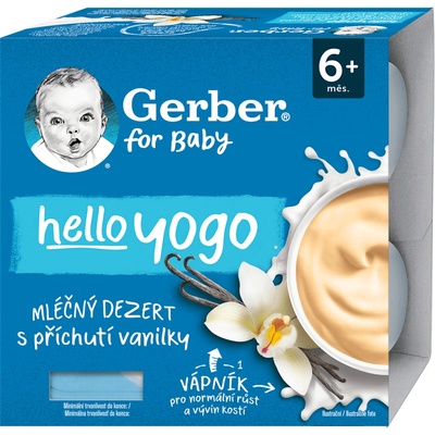 Gerber hello yogo mléčný dezert vanilka 4 x 100 g – Zboží Dáma
