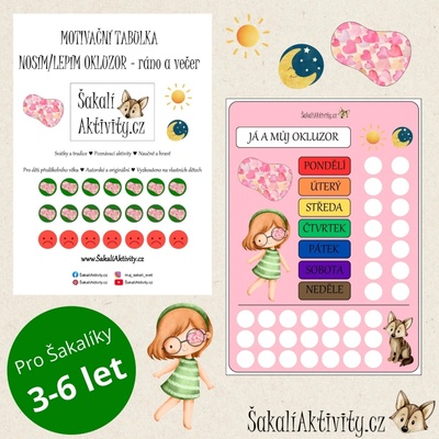 Motivační tabulka - OKLUZOR - 2x denně, dívka Provedení: PDF soubor