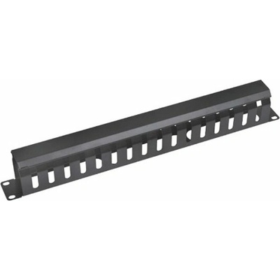 Vyvazovací panel XtendLan CMP1USTEEL-B Vyvazovací panel, 1U, celokovový, s krytem, profil 4x7cm CMP1USTEEL-B