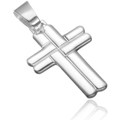 Šperky Eshop Stříbrný přívěsek 925 propletený zaoblený kříž X44.5