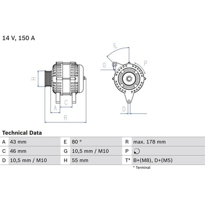 BOSCH 0 986 041 930 generátor (0986041930)