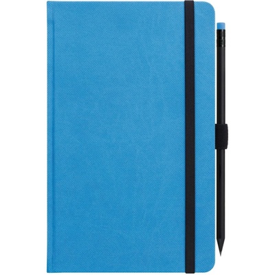 Notes s tužkou modrý