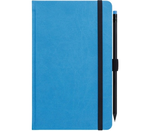 Notes s tužkou modrý