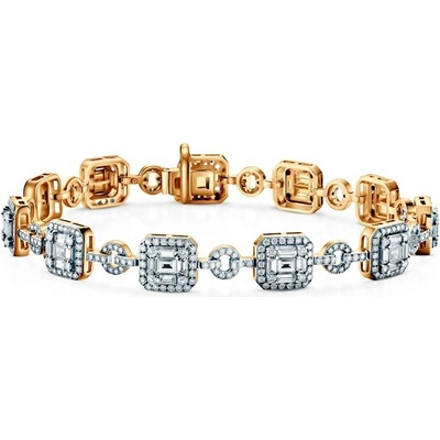 SAVICKI Náramok dvojfarebné zlato s diamantmi 18 cm - SAVB07566 Y