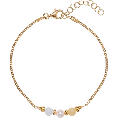 Alisia Něžný pozlacený náramek s perlou a morganitem AL3819-Oro