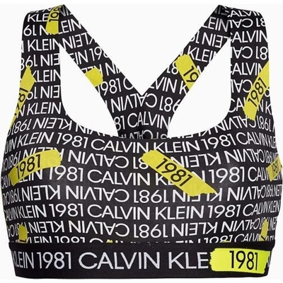 Calvin Klein QF5502E 7ZP Women Unlined Bralette čierna s potlačou