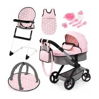 Bayer Doll stroller XEO, high chair, sleeping bag pink-grey 17030AB