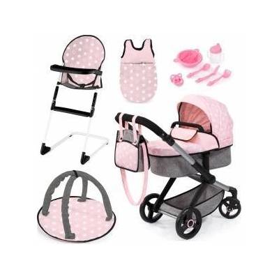 Bayer Doll stroller XEO, high chair, sleeping bag pink-grey 17030AB