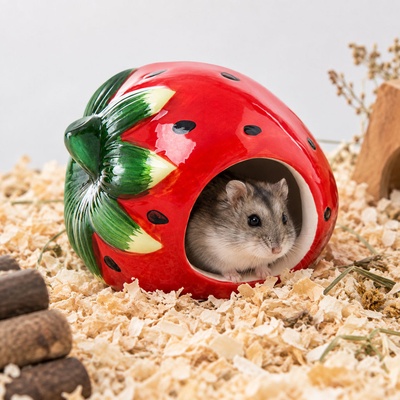 JK ANIMALS keramický domek Jahoda pro křečky 12 x 9 x 9 cm – Sleviste.cz