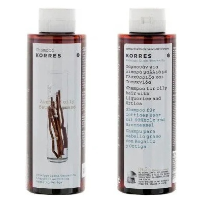 KORRES Шампоан за мазна коса със сладък корен и коприва , Korres Shampoo For Oily Hair Liquorice And Urtica 250 + 250 ml