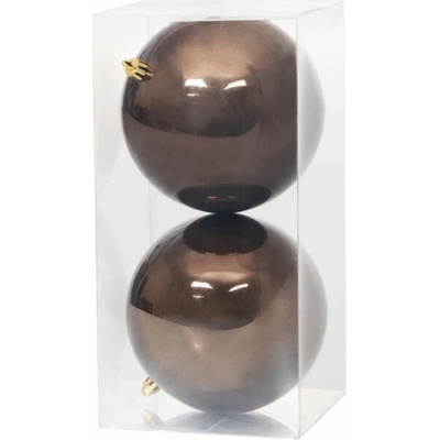Koule MagicHome Vánoce, 2 ks, hnědé, na vánoční stromeček, 12 cm