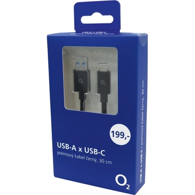 O2 196138 USB-A / USB-C, 30cm, černý – Zboží Živě