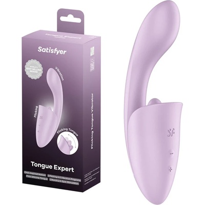 G-SPOT вибратор с облизващ клитор стимулатор, 18см. - Tongue Expert (SATISFY549)