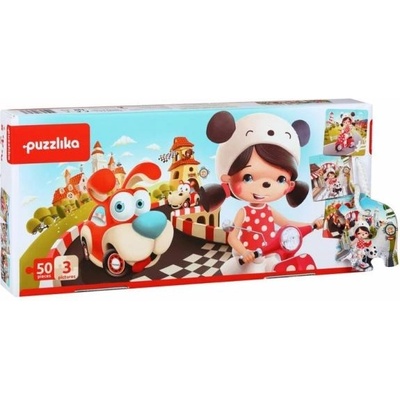 Puzzlika 13081 Щастливи истории 3 в 1 - пъзел 3 картинки 50 части (2-13081)