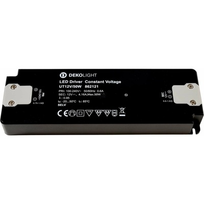 Dekolight Deko-Light napájení FLAT, UT12V/50W konstantní napětí 0-416 mA IP20 12V DC 50,00 W 862121