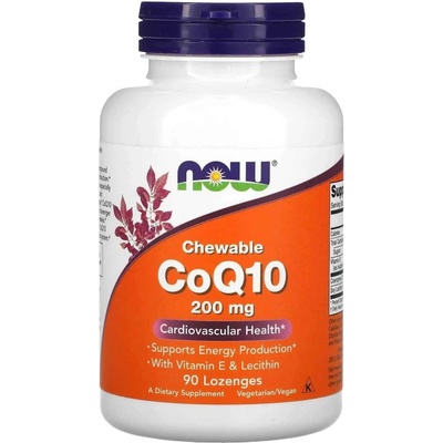 Now Foods chewable coq10 200 mg 90 žuvacích tabliet