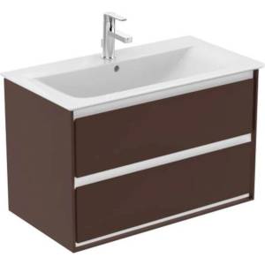 Ideal Standard Connect Air - Шкафче за умивалник 80x44x52 см, 2 чекмеджета, кафяво матово/бяло матово E0819VY (E0819VY)