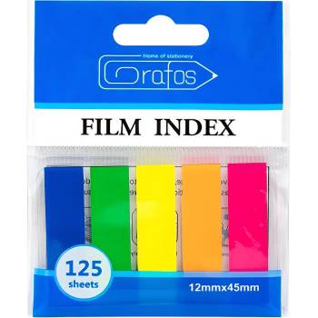 Grafos Лепящи индекси PVC, 45x12 mm 5x25 л. Брилянт микс