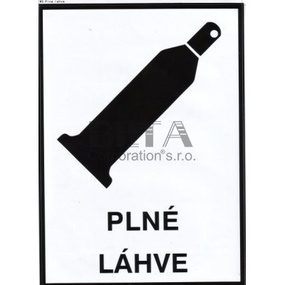 Samolepka Plné láhve 210 x 295 mm Varianta: Samolepící fólie