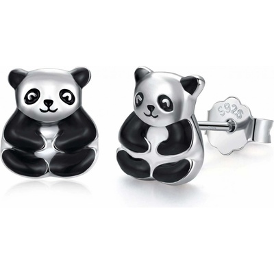 Lunica Stříbrné puzetové náušnice PANDA 0669