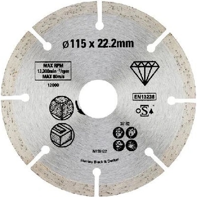Stanley Diamantový kotouč segmentový 115 x 22,2 mm STA38162