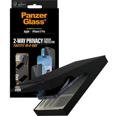 Panzer Стъклен протектор PanzerGlass за iPhone 17 Pro, Privacy, инсталационен бокс