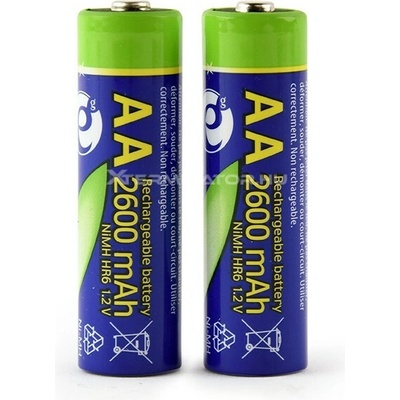 Gembird Ni-MH AA акумулаторна батерия 2600 mAh, опаковка от 2 (EG-BA-AA26-01) (EG-BA-AA26-01)