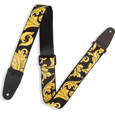 Levy's Nita Strauss Artist Signature Black & Gold Baroque Колан за китара (MNSP2-001)