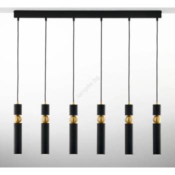 JUPITER 2005 - Пендел ALAS 6xGU10/10W/230V черен/златист (10702005)