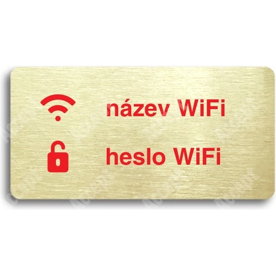 ACCEPT Piktogram WiFi - zlatá tabulka - barevný tisk bez rámečku