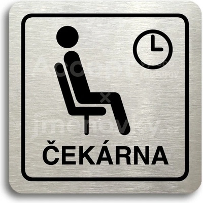 ACCEPT Piktogram čekárna - stříbrná tabulka - černý tisk