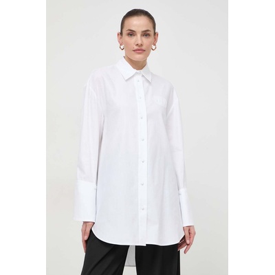 TWINSET Памучна риза Twinset дамска в бяло със свободна кройка с класическа яка (241TP2250)