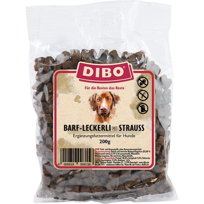 DIBO 2x 200g DIBO BARF лакомства за кучета с щраус, 85% съдържание на месо