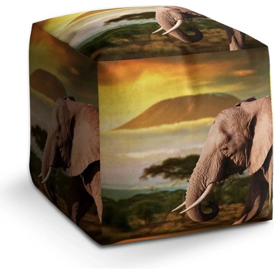Sablio Taburet Slon z profilu: 40x40x40 cm