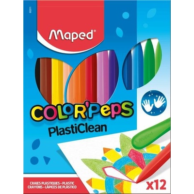MAPED Plastové pastely COLOR´PEPS PLASTICLEAN 12 barev trojhranné