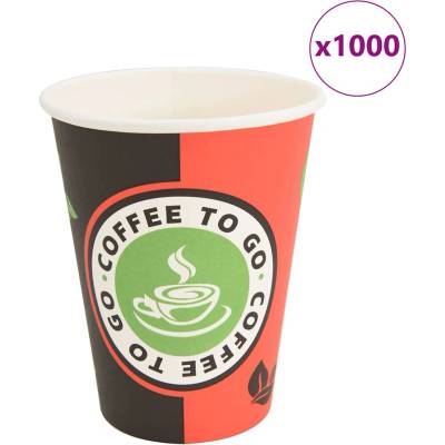 vidaXL Хартиени чаши за кафе 1000 бр. 12 oz 300 мл червени и черни (4102788)