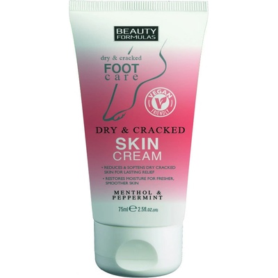 Beauty Formulas krém na nohy pro suchou a popraskanou pokožku Menthol & Peppermint 75 ml
