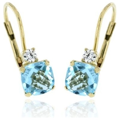 Zlatnictví U Kostela zlaté náušnice s přírodním topazem 1278MŽ