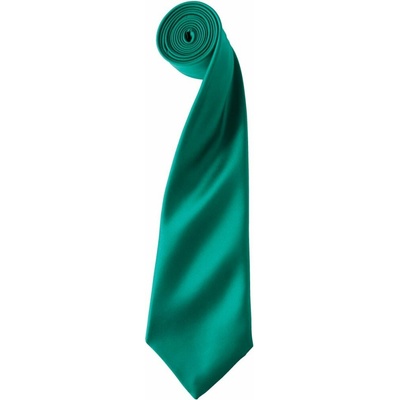Premier Workwear Pánská saténová kravata PR750 Emerald
